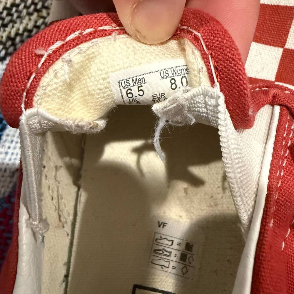 Vans Red and White Checkered Slip-Ons - Picture 7 of 7